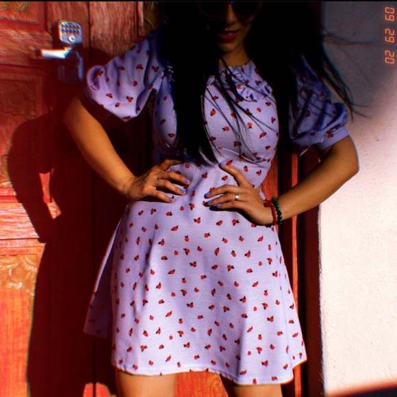 ASOS DESIGN mini skater lilac dress - Picture 5 of 13